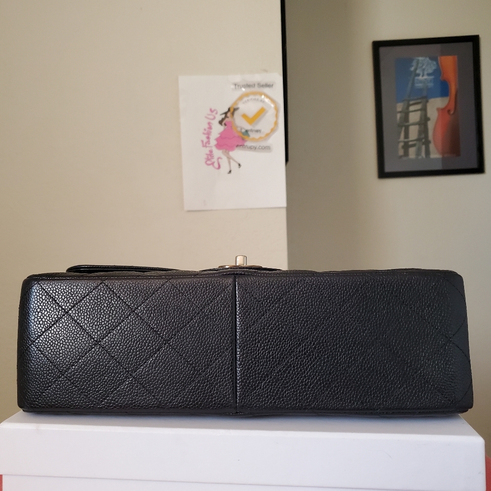 Chanel classic jumbo black caviar silver hw bag - Picture 10 of 12